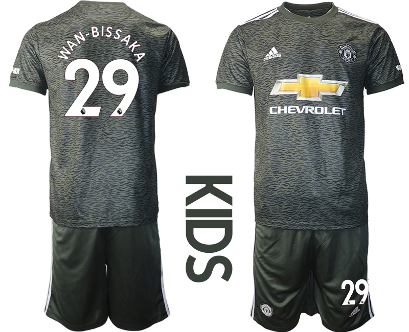 Youth 2020-2021 club Manchester United away #29 black Soccer Jerseys